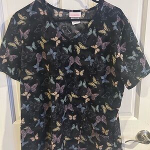 Scrubstar Butterfly Patterned Scrub Top